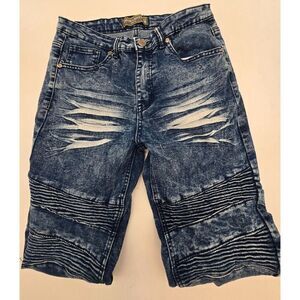 Denim & Rivet Premium Distressed Blue Denim Jeans Size 16 With Stylish Ripped De
